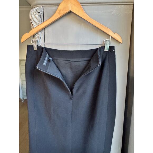 White House Black Market Black Pencil Skirt Sz 6 Gold Stud Embellishments - Picture 4 of 8